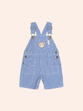HUXBABY COBALT STRIPE CARPENTER SHORTALL in COBALT/ ALMOND MILK STRIPE