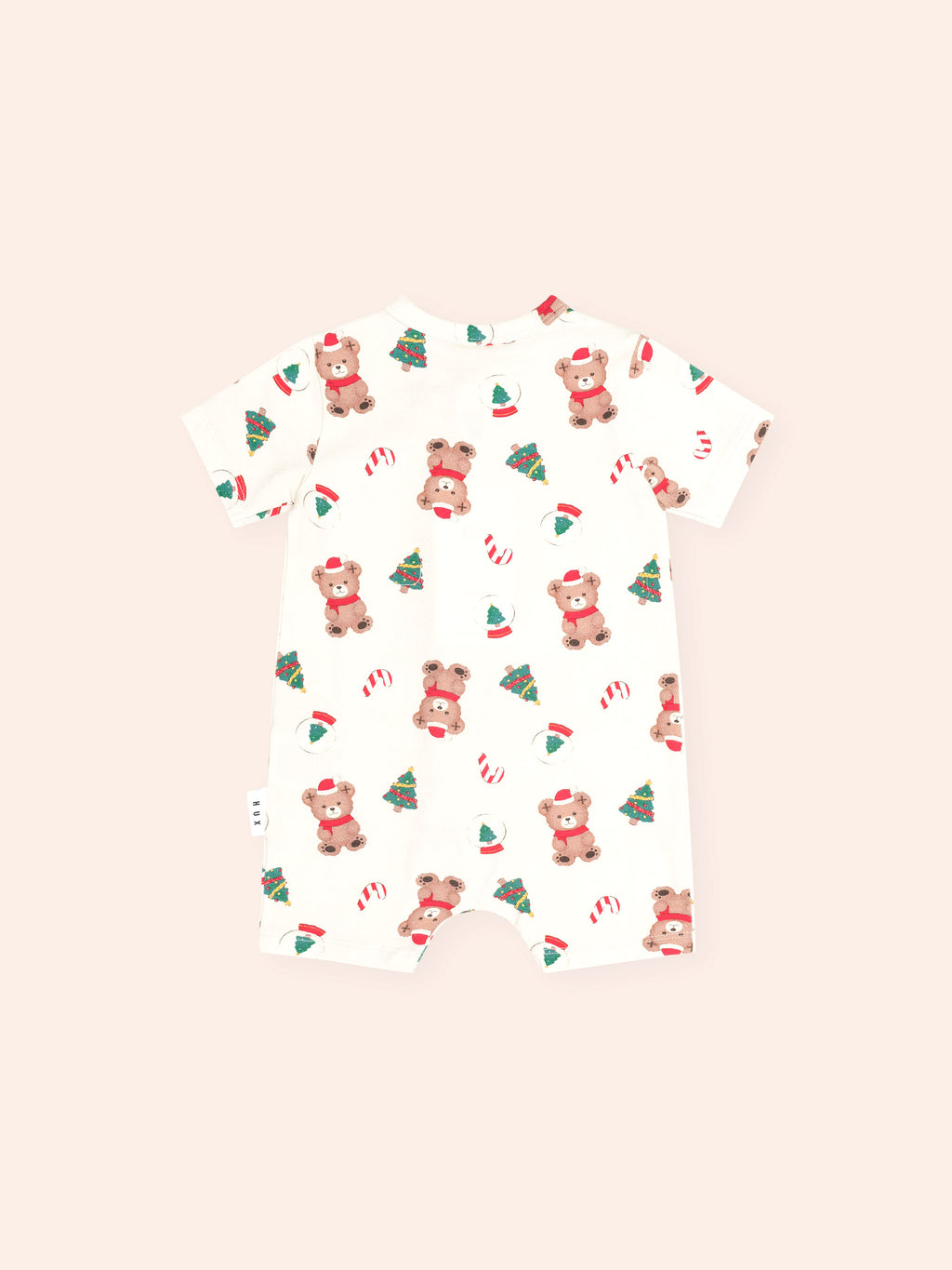 HUXBABY FESTIVE HUX ZIP ROMPER in EGGNOG