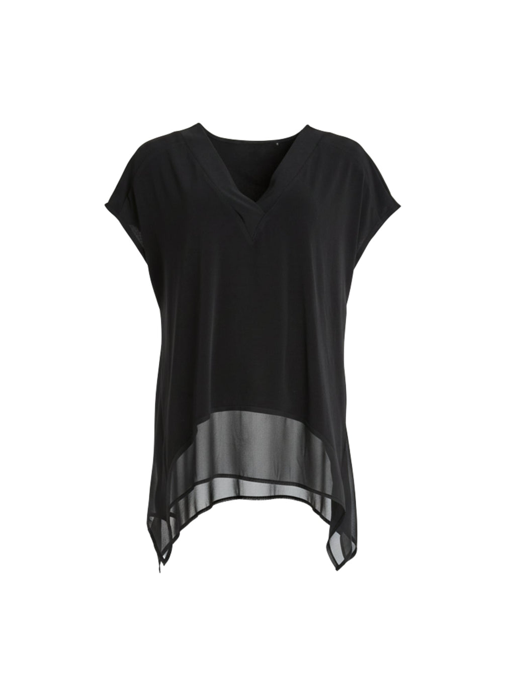Clarity Traveller Angle Hem Top - Black in Black