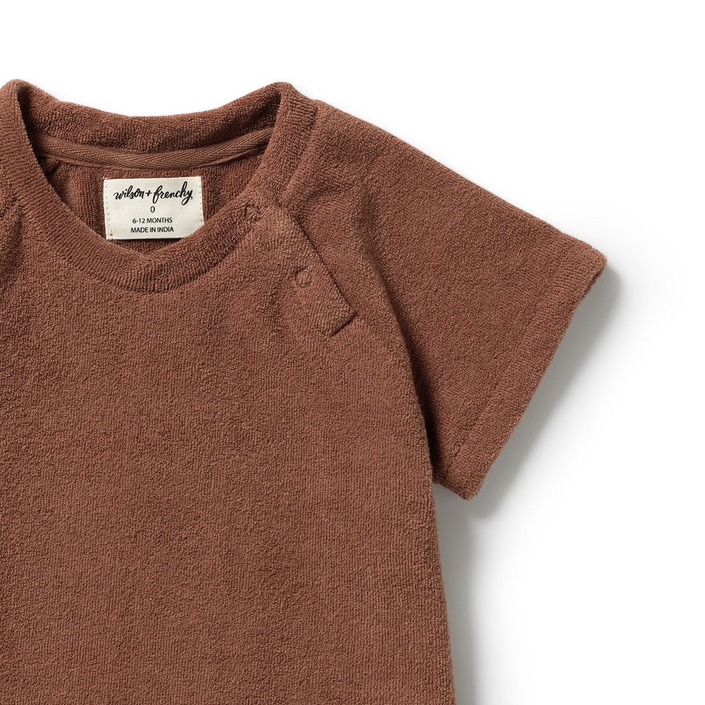 Wilson and Frenchy Cherry Cola Organic Terry Tee in Cherry Cola