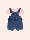 HUXBABY FLORAL 2PC DENIM SET in VINTAGE PINK / DENIM