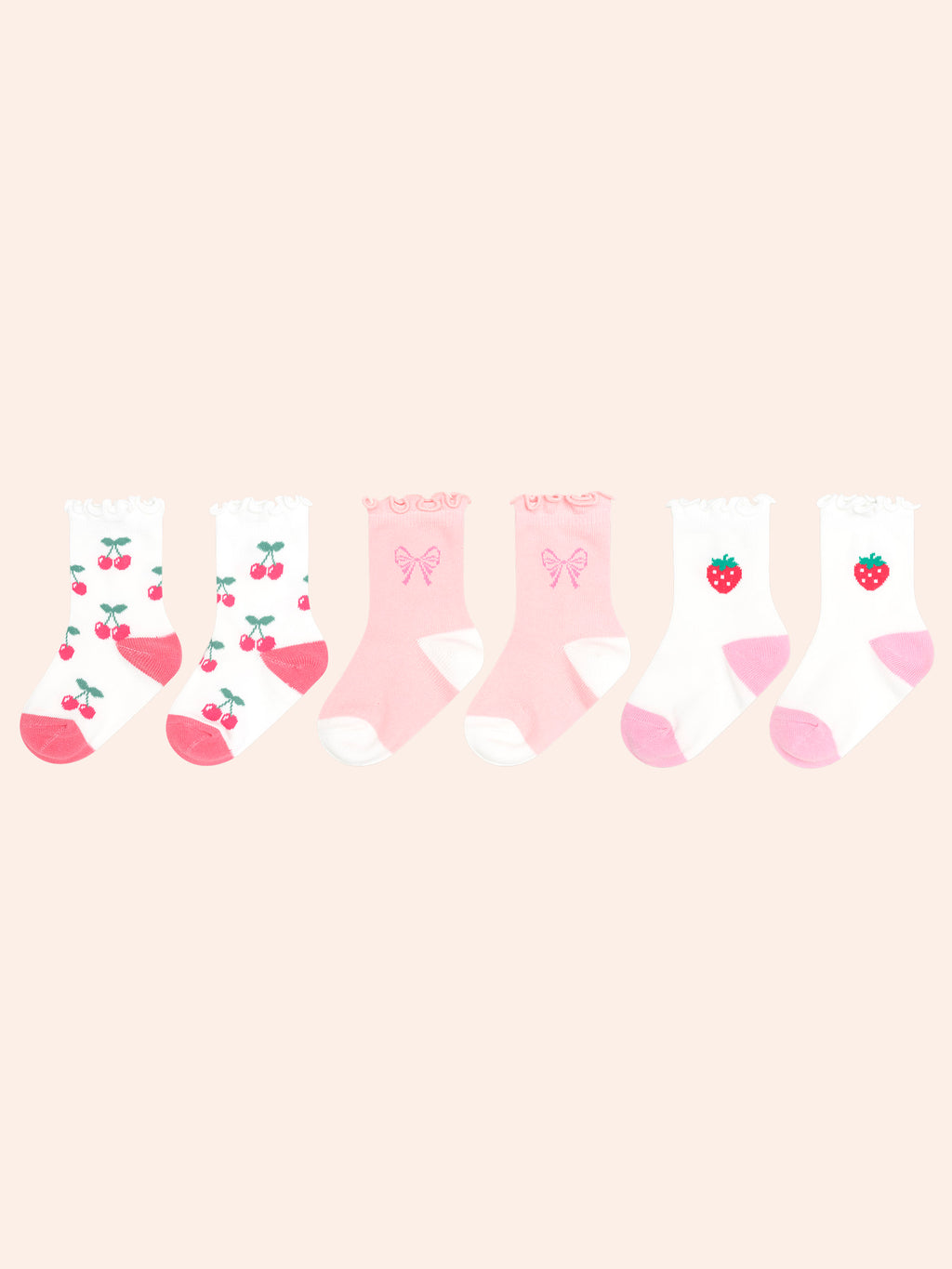 HUXBABY 3PK GIRLS FRILL SOCKS in MULTI