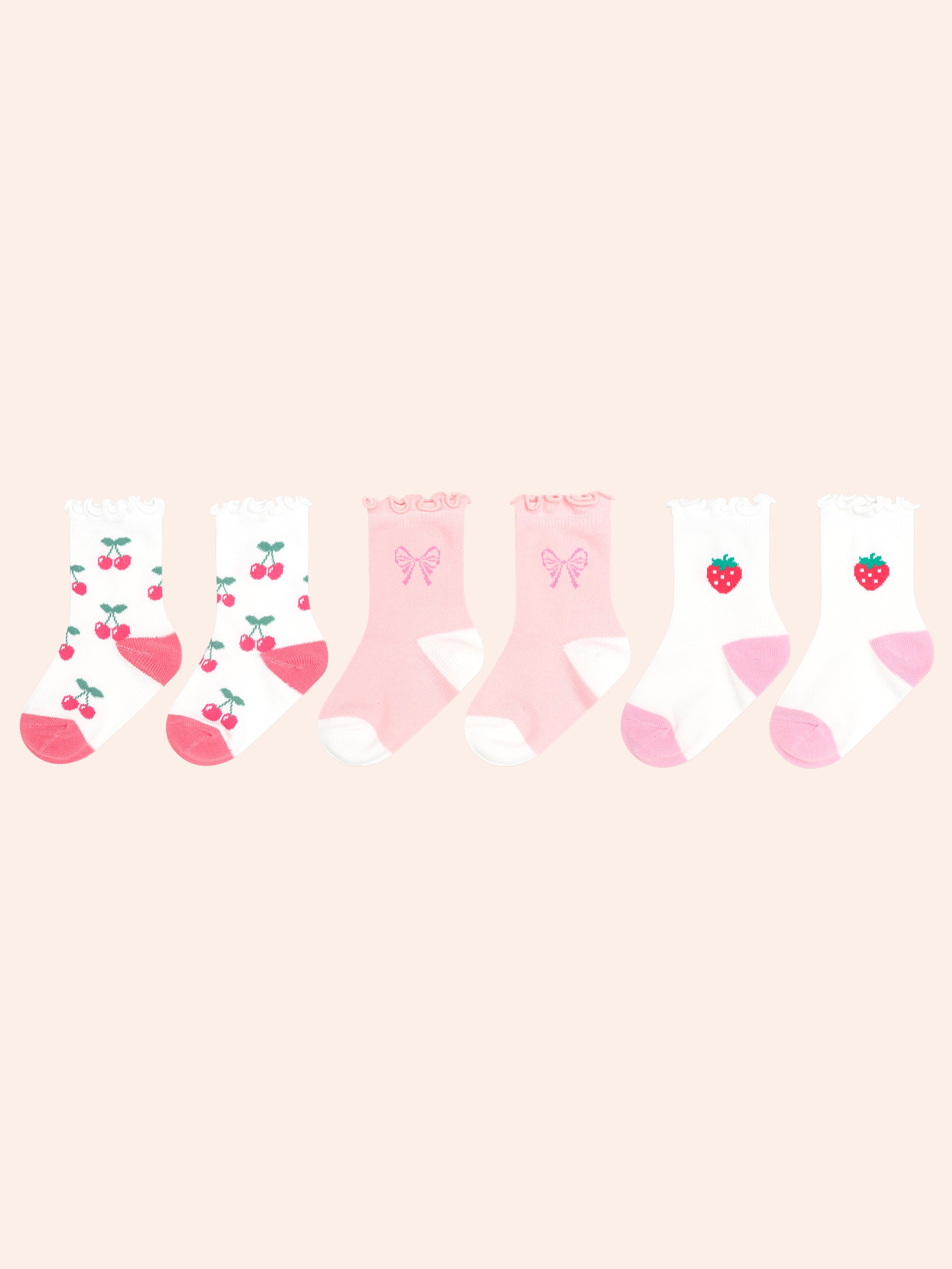 HUXBABY 3PK GIRLS FRILL SOCKS in MULTI