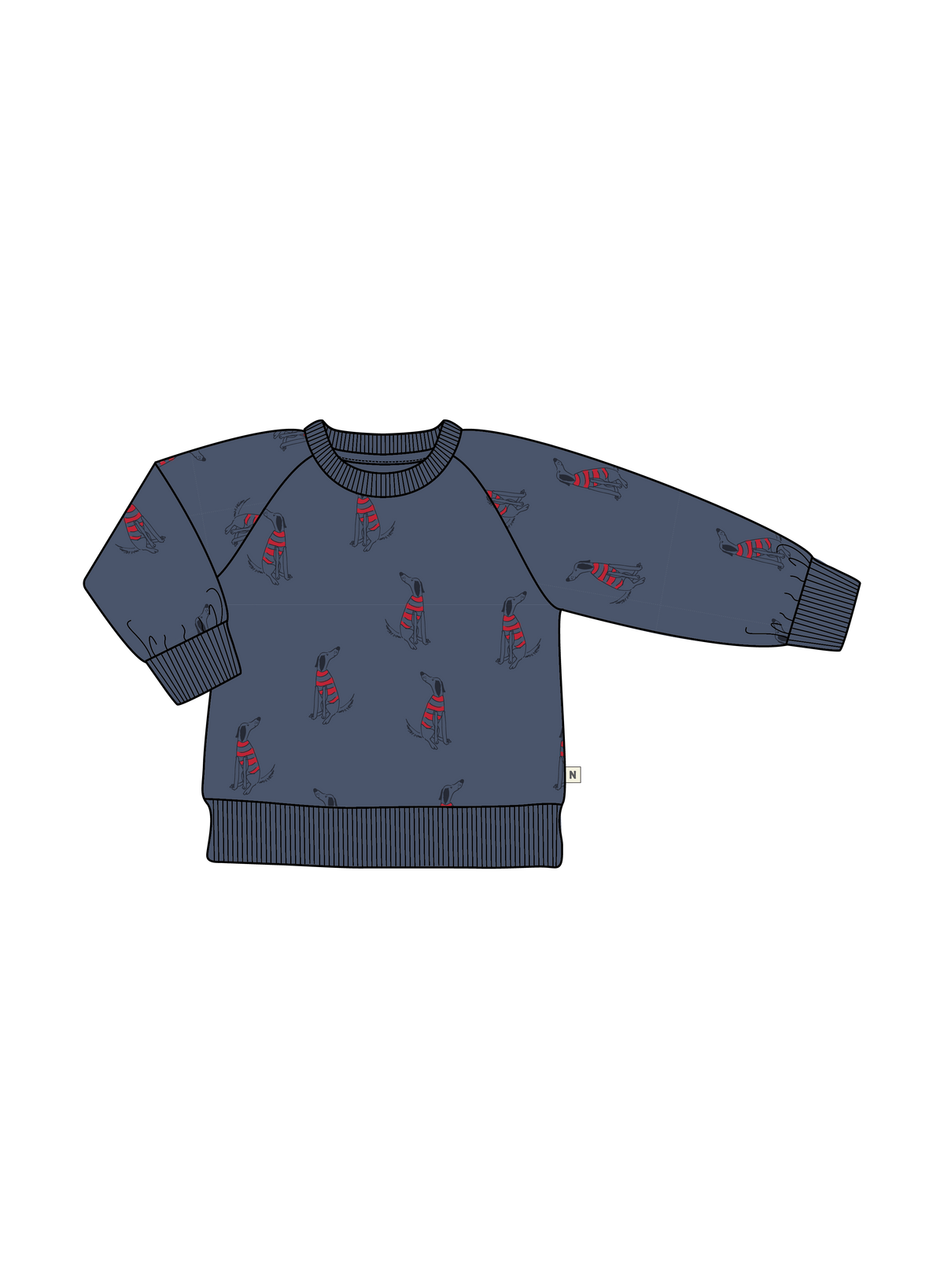 Nature Baby Emerson Sweater in Best Friend Indigo Print