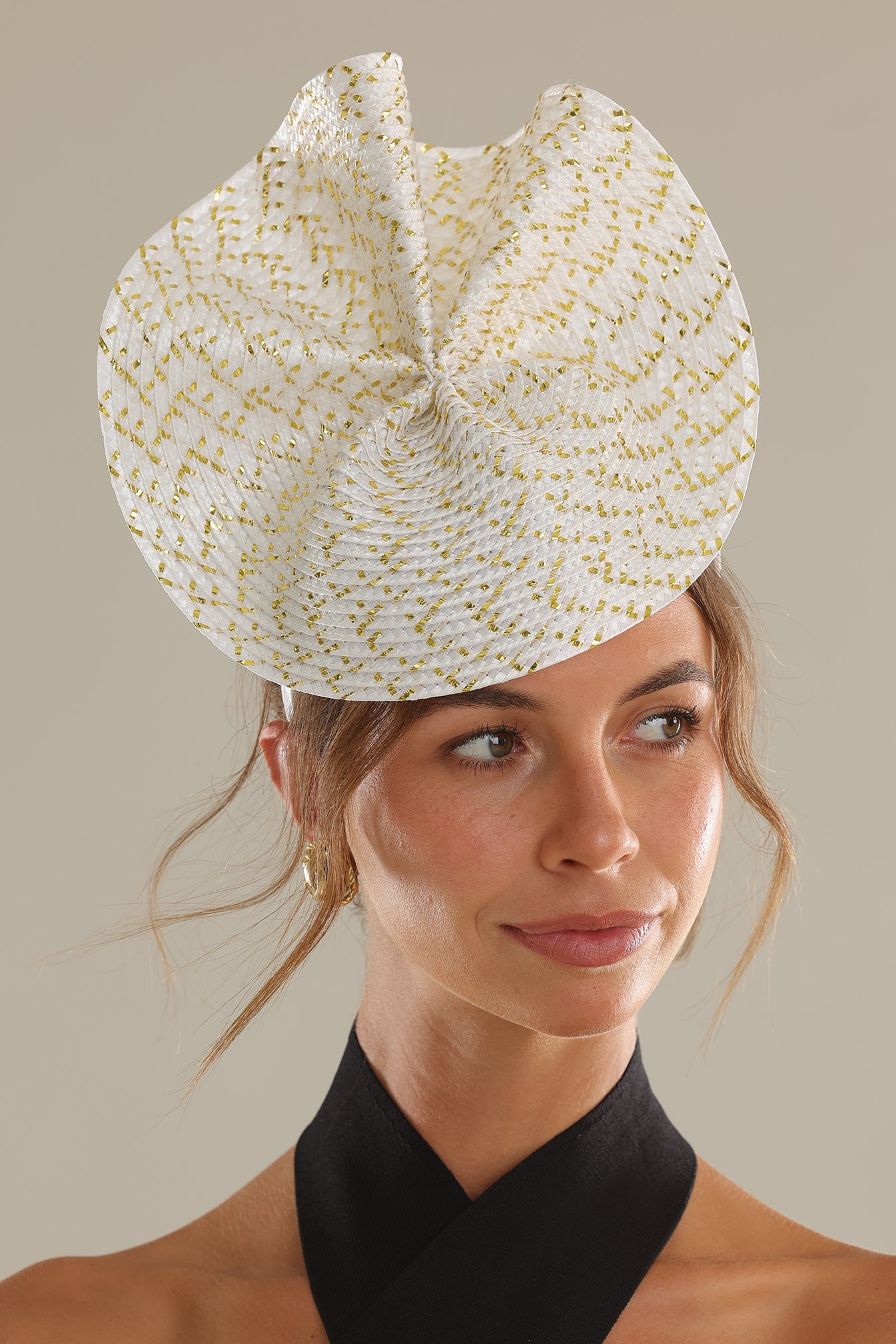 Morgan & Taylor Zaria Fascinator in Gold in gold