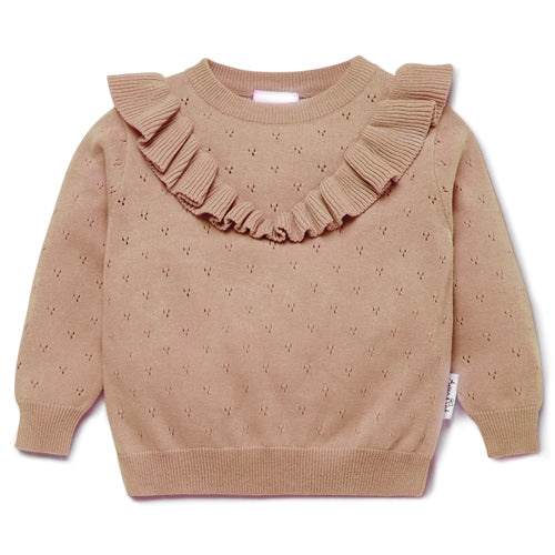 Aster & Oak - Cocoa Ruffle Knit Jumper