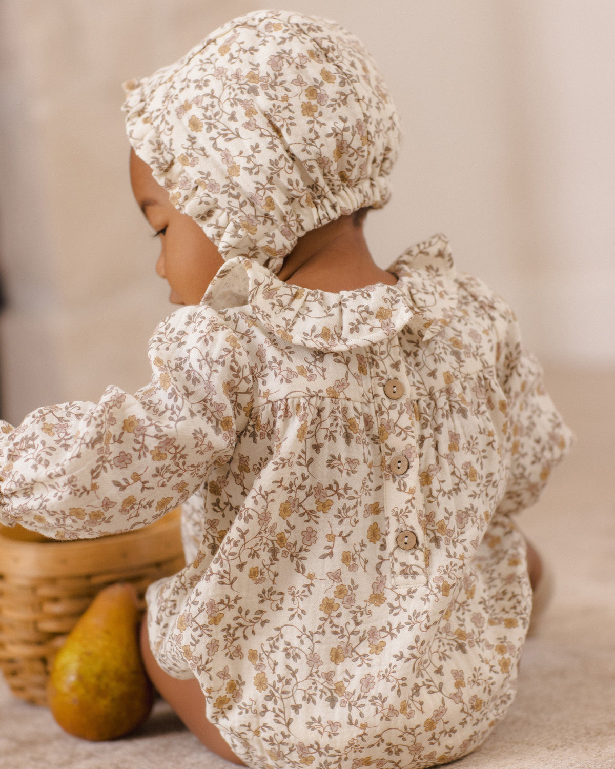 Quincy Mae Callie Romper Posy in IVORY
