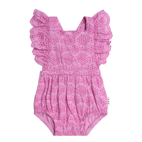 HUX - Frilly Broderie Pinafore Playsuit