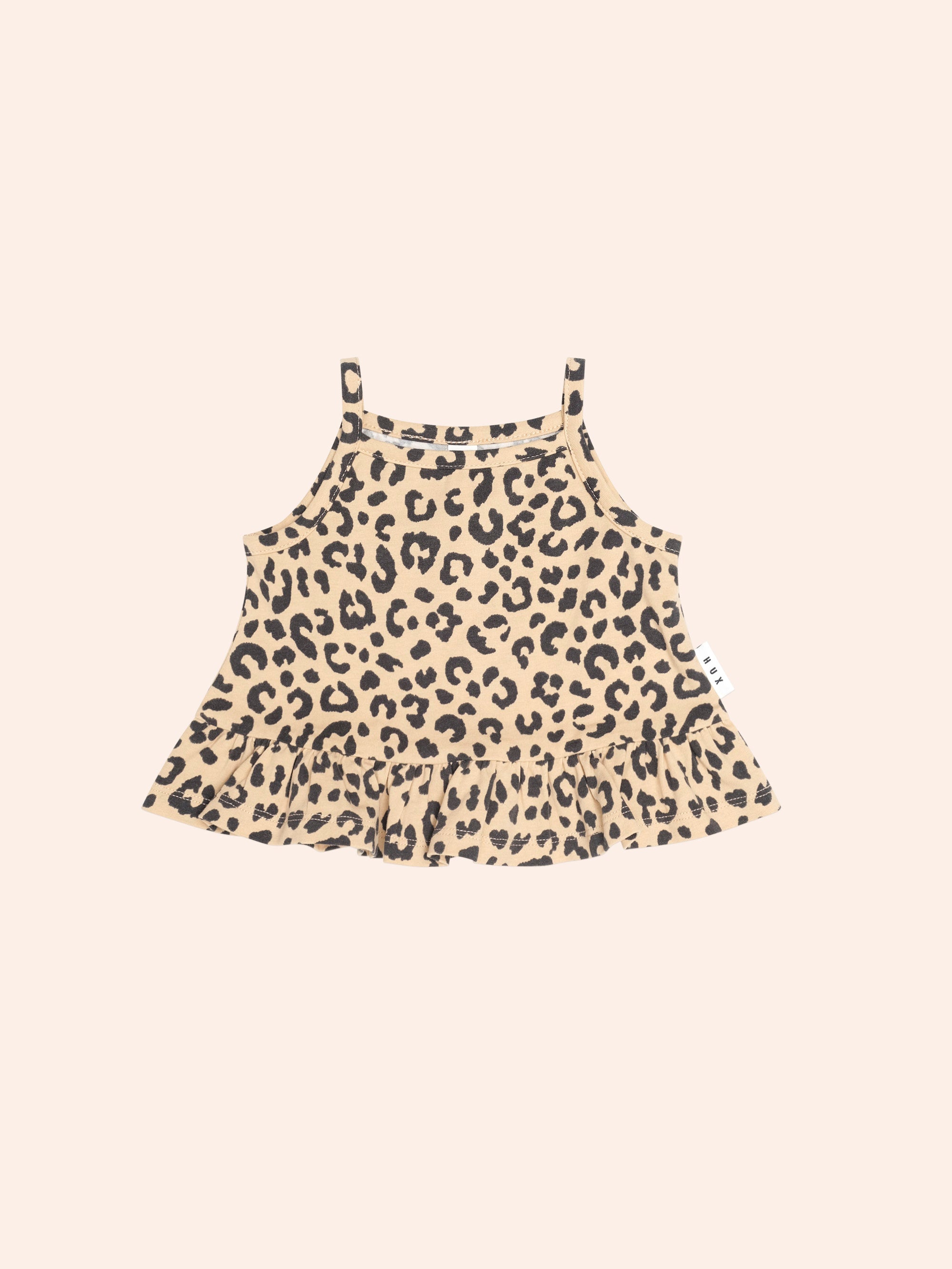 HUXBABY LEOPARD PEPLUM TANK TOP in ANIMAL