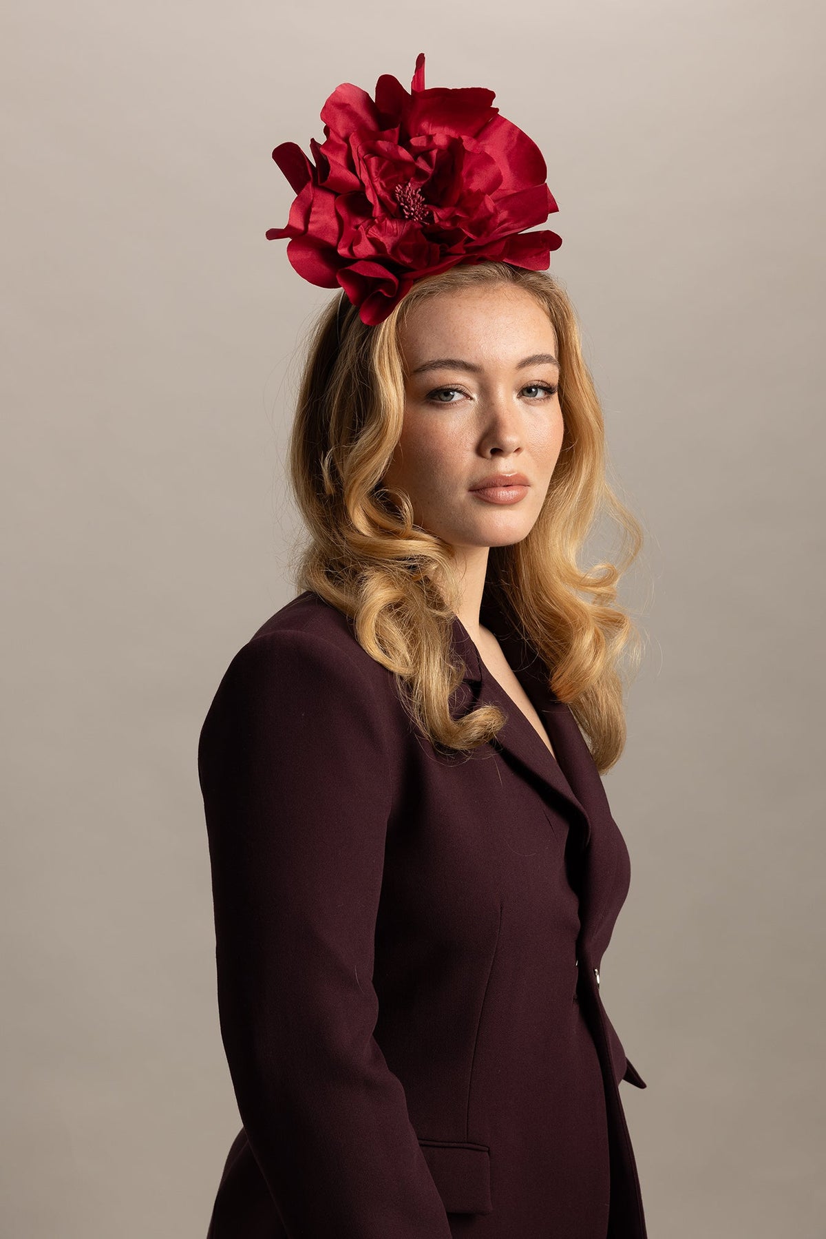 Morgan & Taylor Cindy Fascinator in Burgundy Red in burgundy red