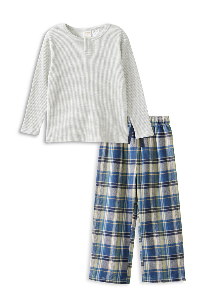 Milky Clothing Chester Check Pj'S in Silver Marle / Check