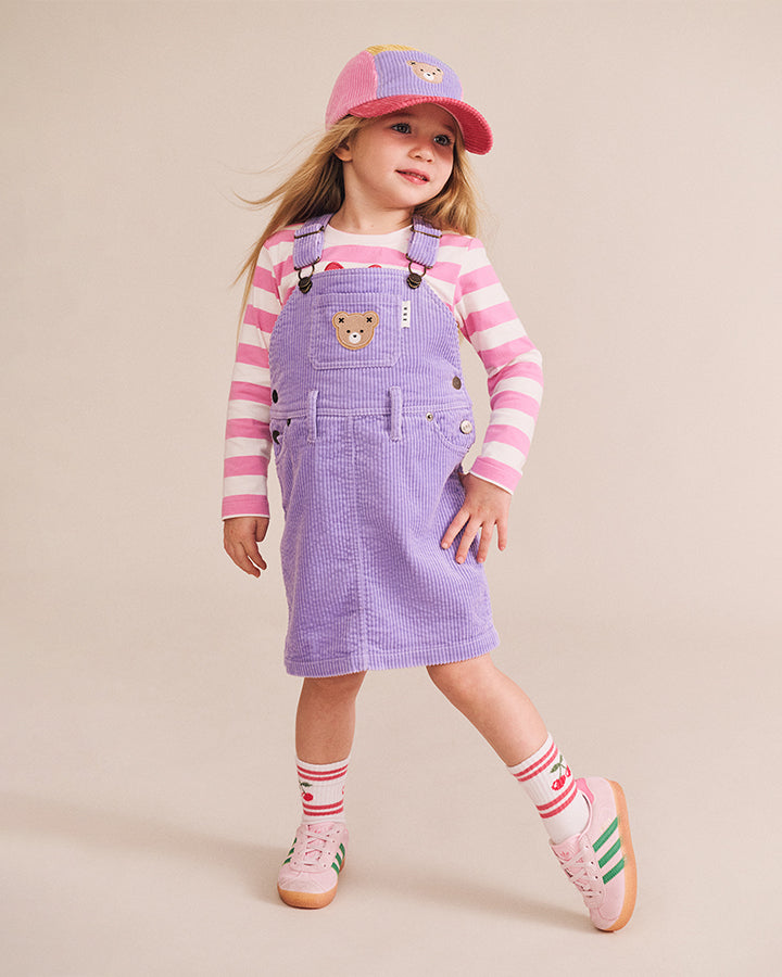 Huxbaby Classic Cord Pinafore in VIOLET
