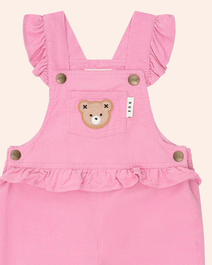 Huxbaby Classic Frill Cord Overall in STRAWBERRY