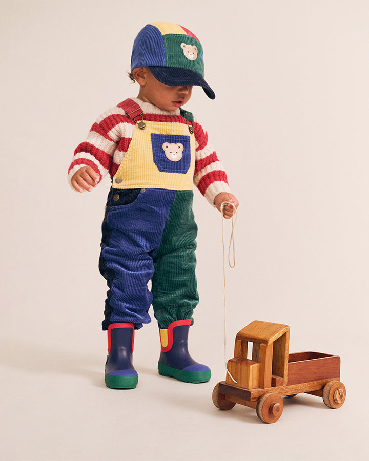 Huxbaby Colour Block Cord Overalls in MULTI
