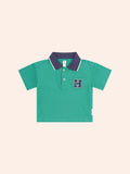 HUXBABY COLLEGIATE PIQUE POLO in VINTAGE GREEN