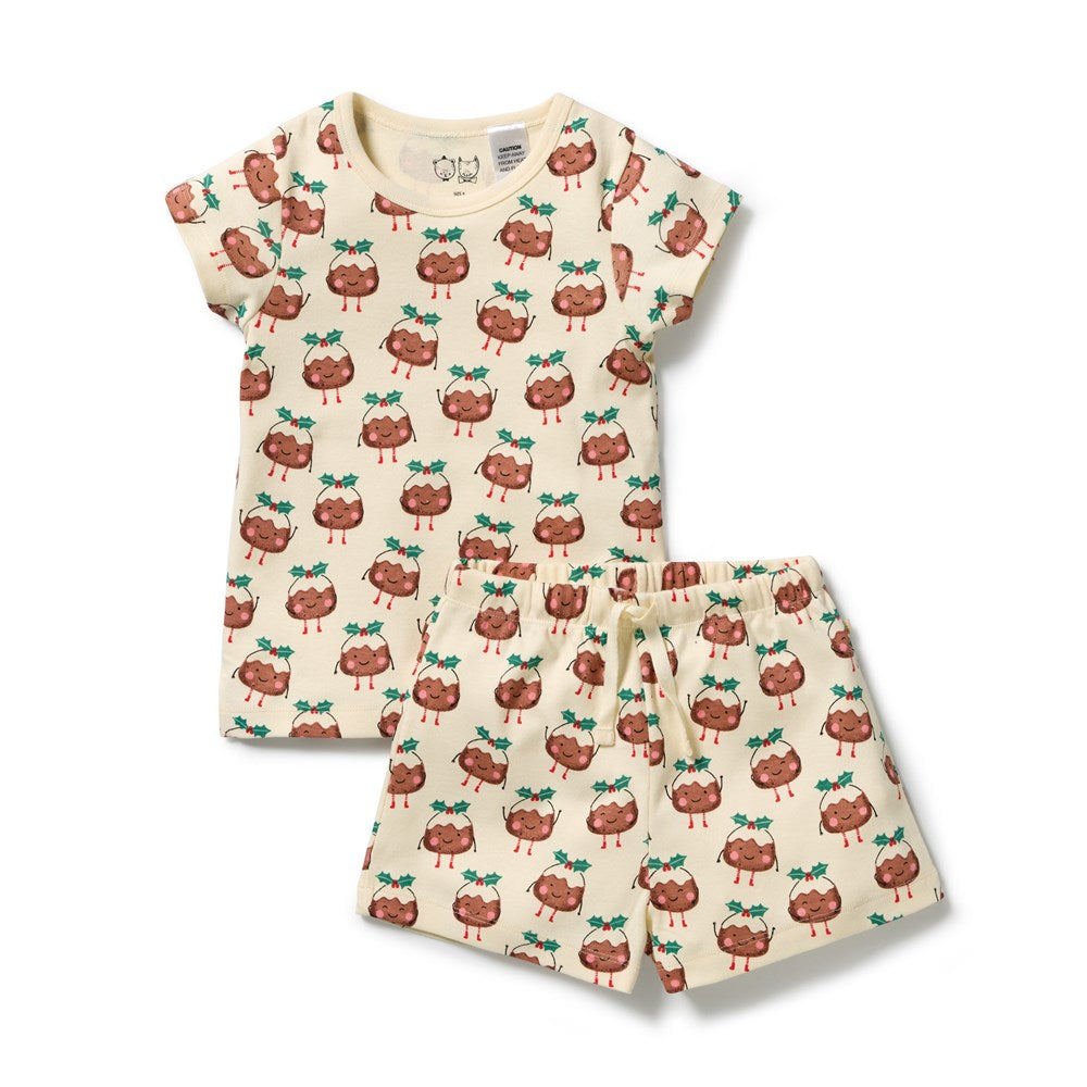 Wilson and Frenchy Little Pudin Organic Rib Short Sleeved Pyjamas in Little Pudin