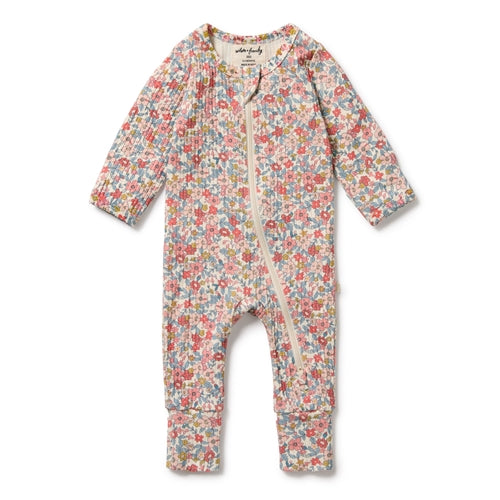 Wilson & Frenchy - Summer Bloom Organic Zipsuit with Feet (WFS25)