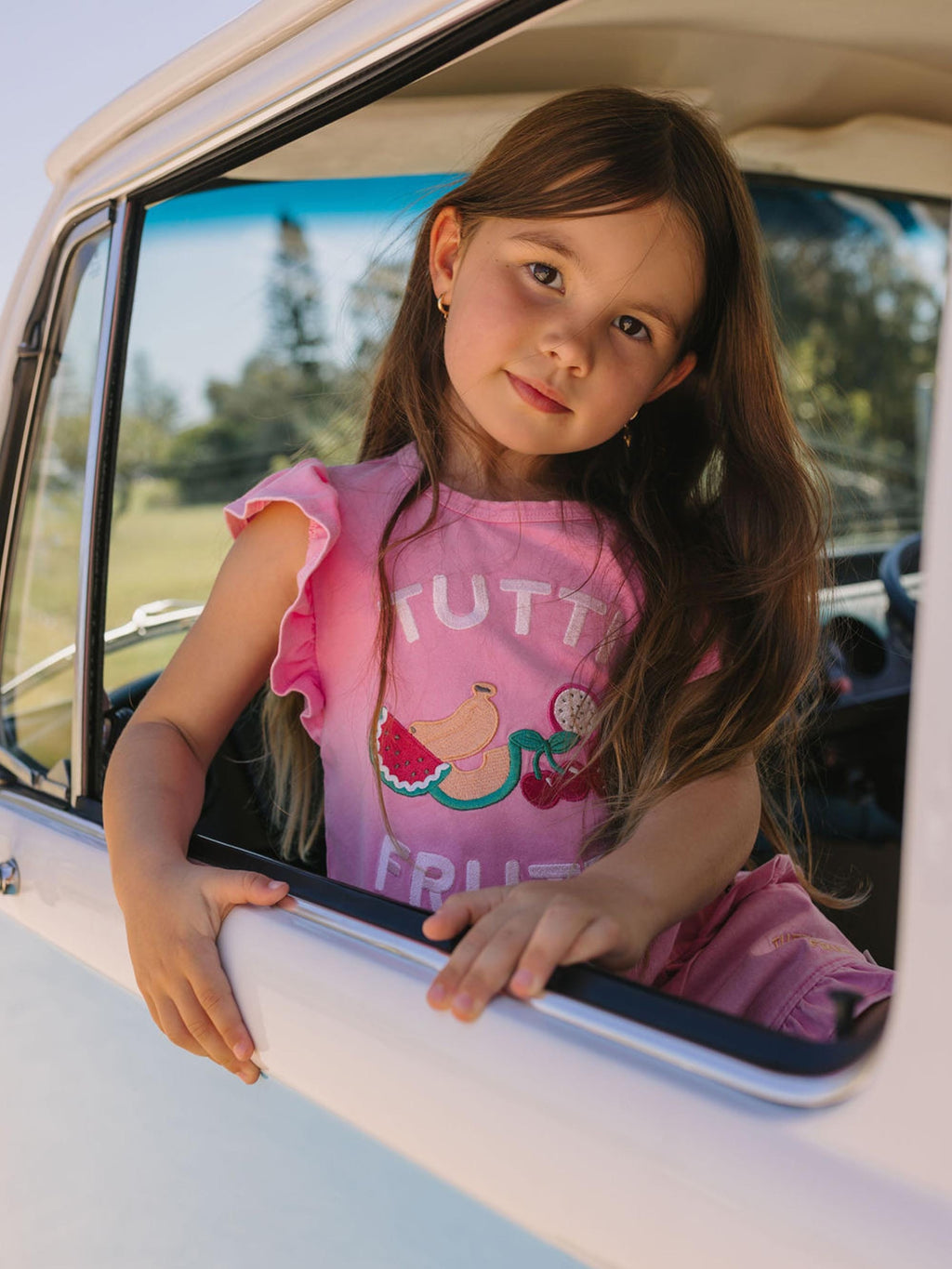 HUXBABY Tutti Frutti Frill Peplum Tee in Single