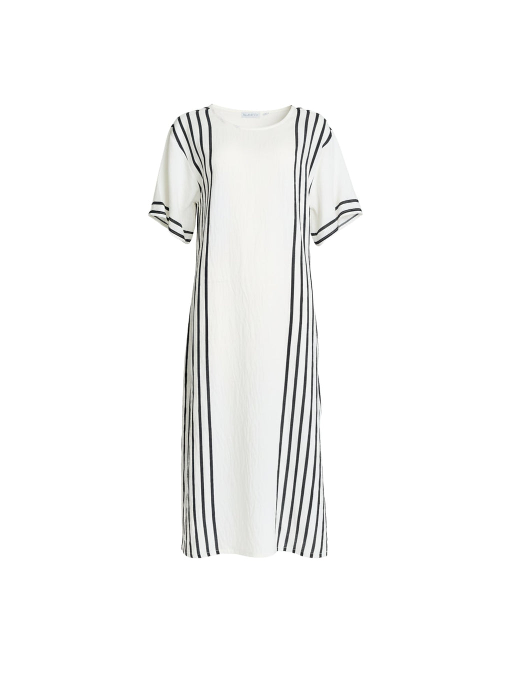 Clarity Sevilla Stripe Print Dress - White/Black in White/Black