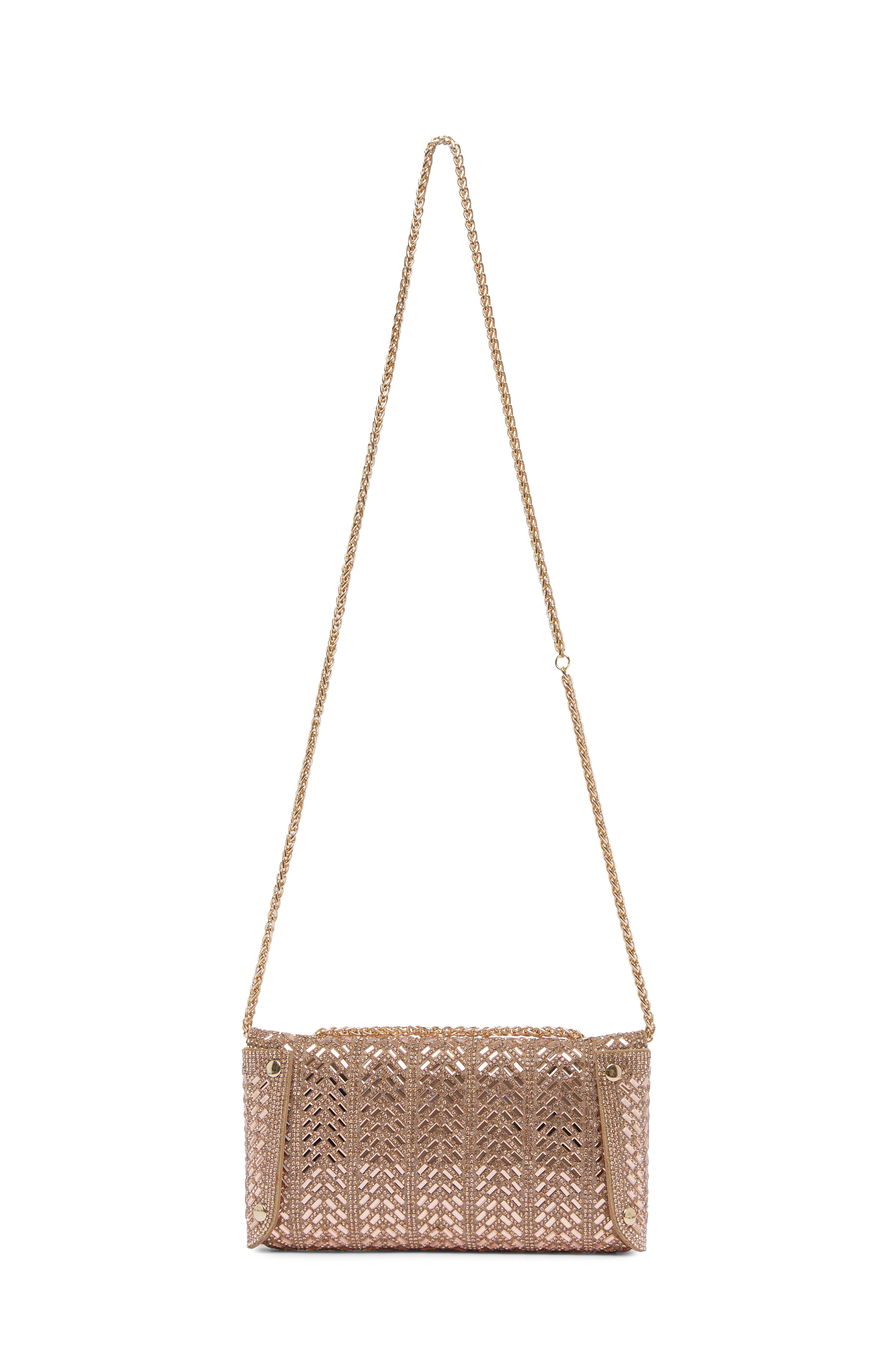 Carolina Mimi Sequinned Clutch Bag Rose Gold in Default Title
