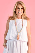 LA SOFIA VLST010 (24C071) - MILAN LINEN TANK - WHITE in White