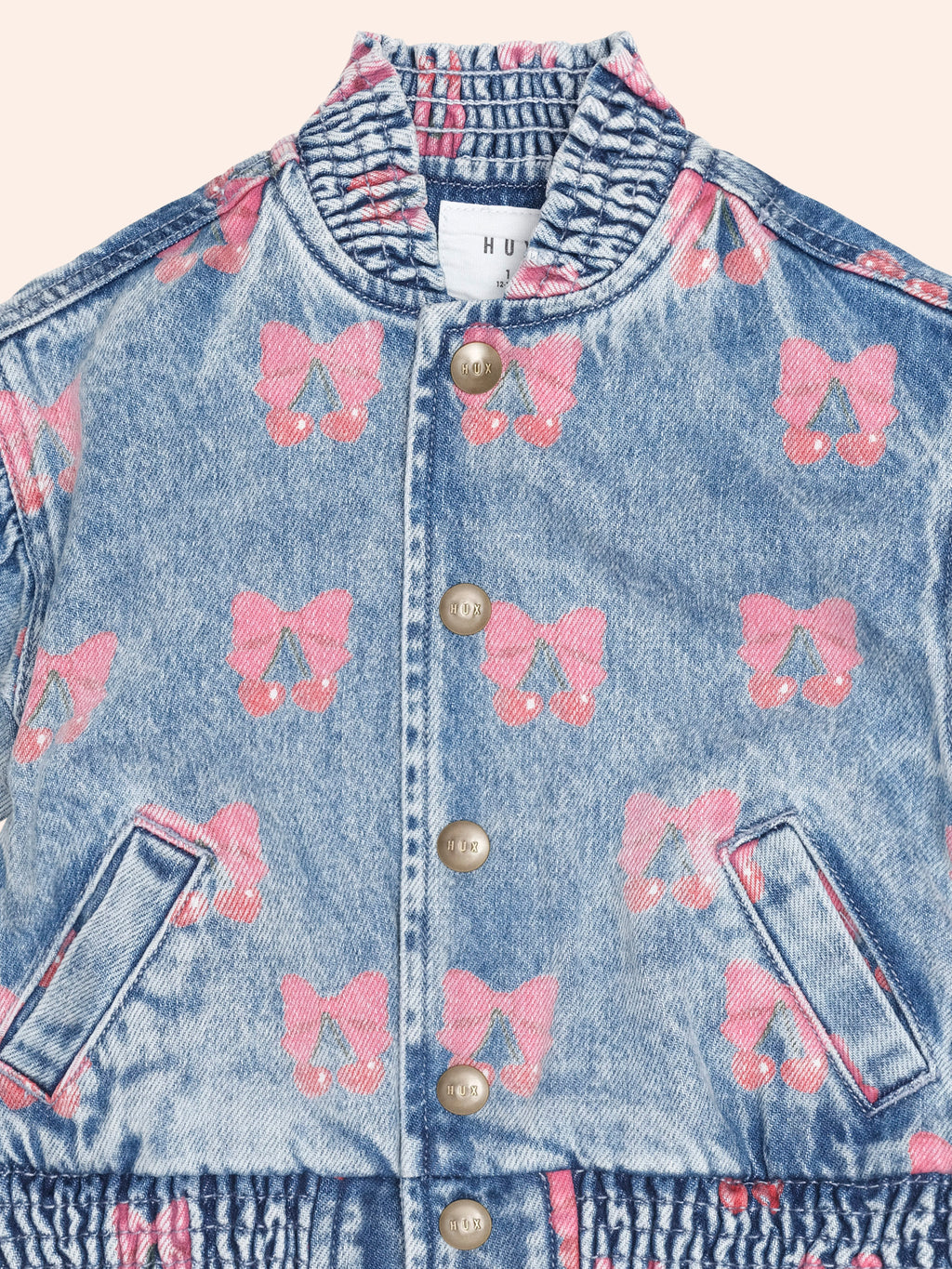 HUXBABY DREAMY DENIM CHERRY JACKET in MULTI DENIM