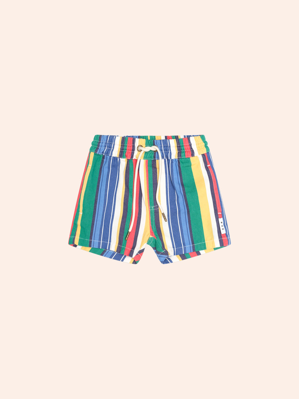 HUXBABY VARIEGATED STRIPE DRAWCORD SHORT in MULTI