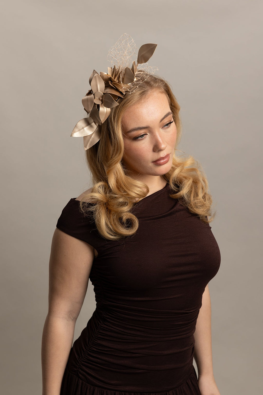 Morgan & Taylor Dulcie Fascinator in Gold in gold