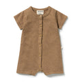 Wilson and Frenchy Ginger Snap Organic Knitted Pointelle Growsuit in Ginger Snap