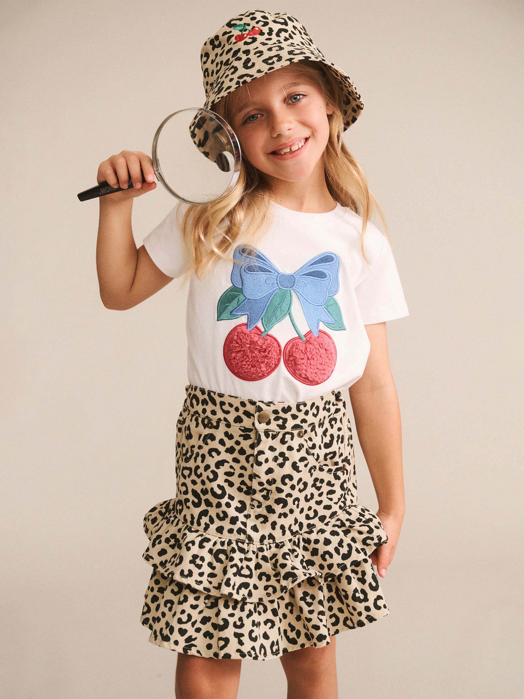 HUXBABY LEOPARD FRILL SKIRT in ANIMAL