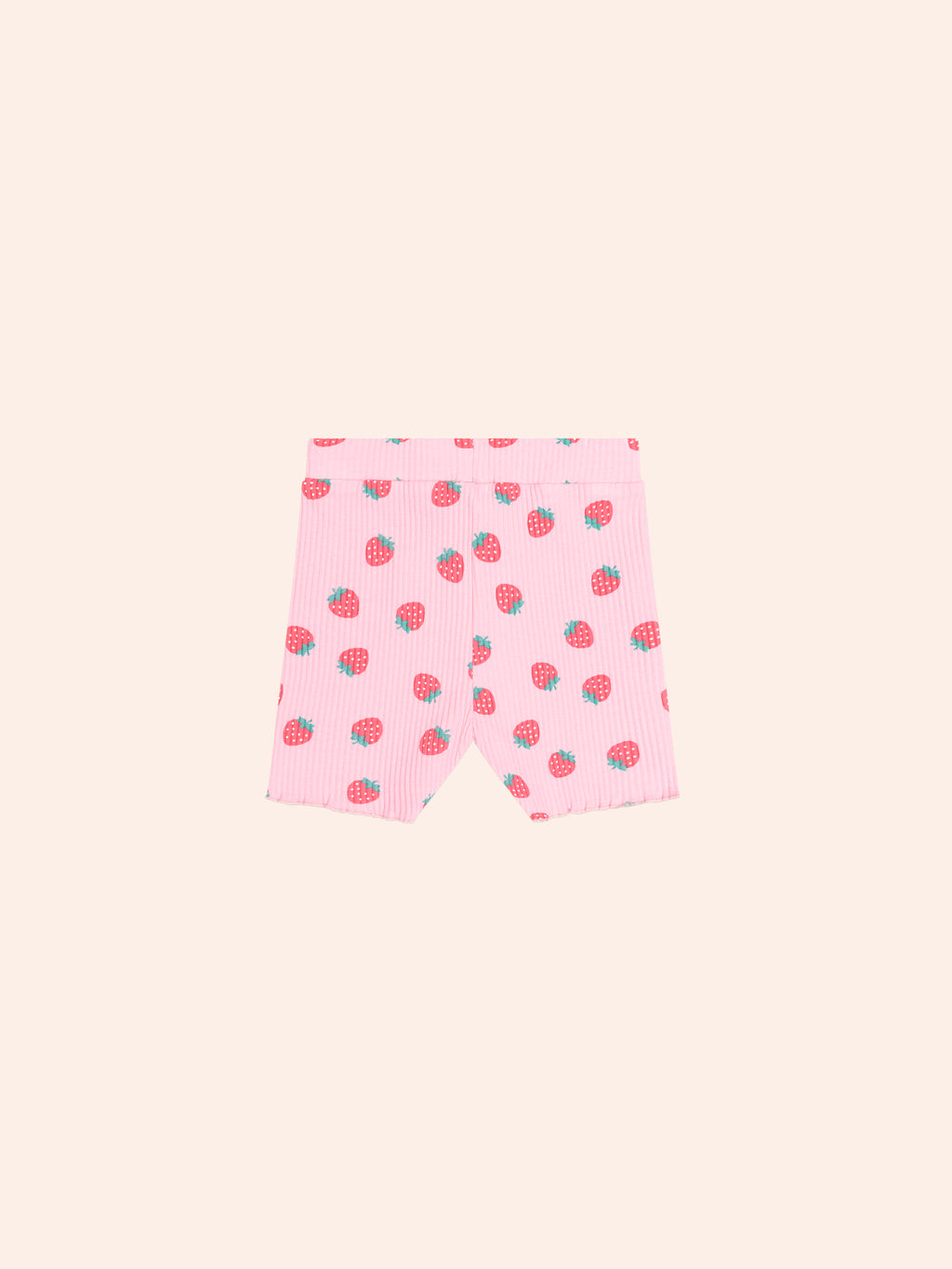 HUXBABY STRAWBERRY PRINT RIB BIKE SHORT in STRAWBERRY PRINT