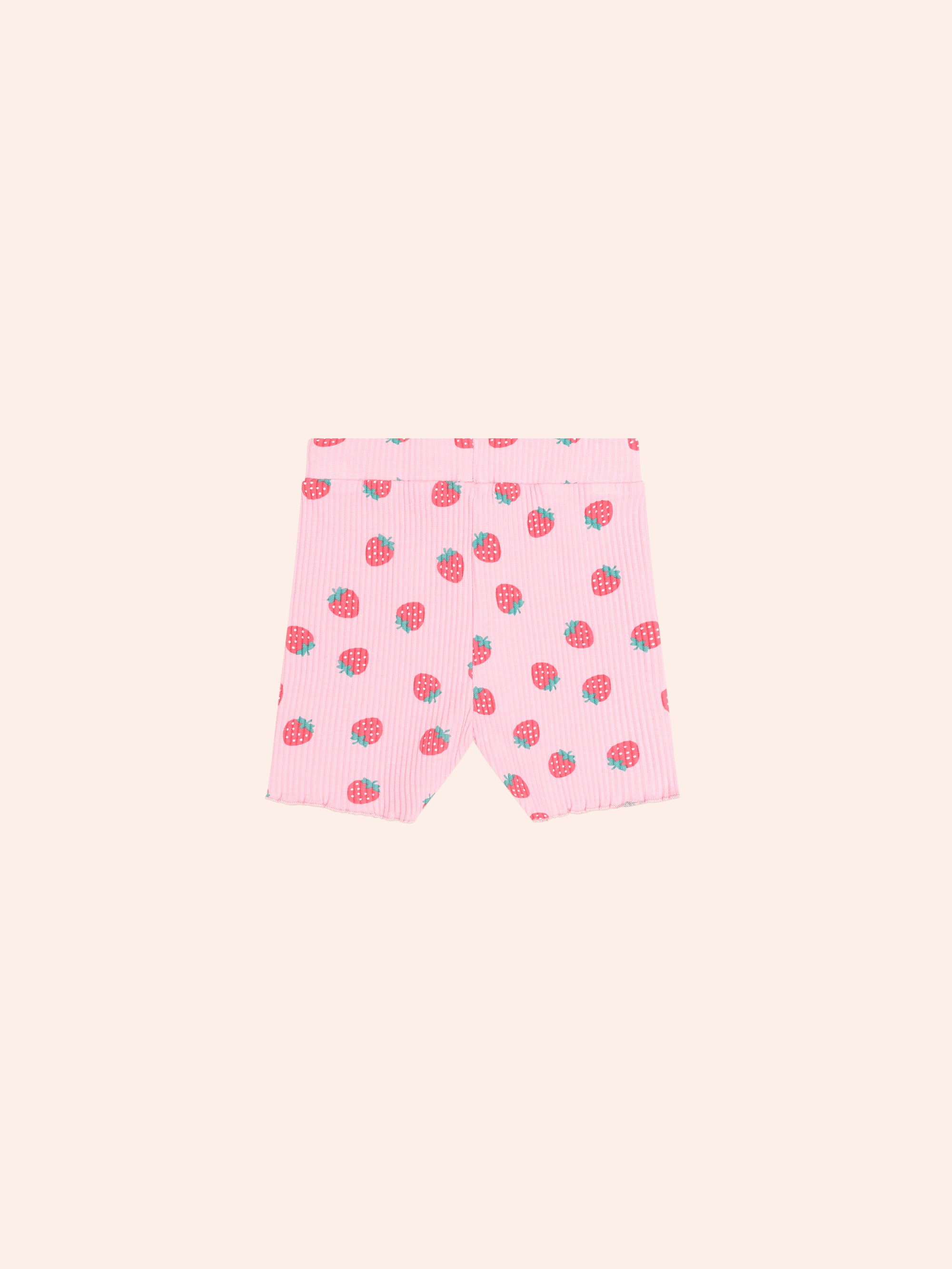 HUXBABY STRAWBERRY PRINT RIB BIKE SHORT in STRAWBERRY PRINT