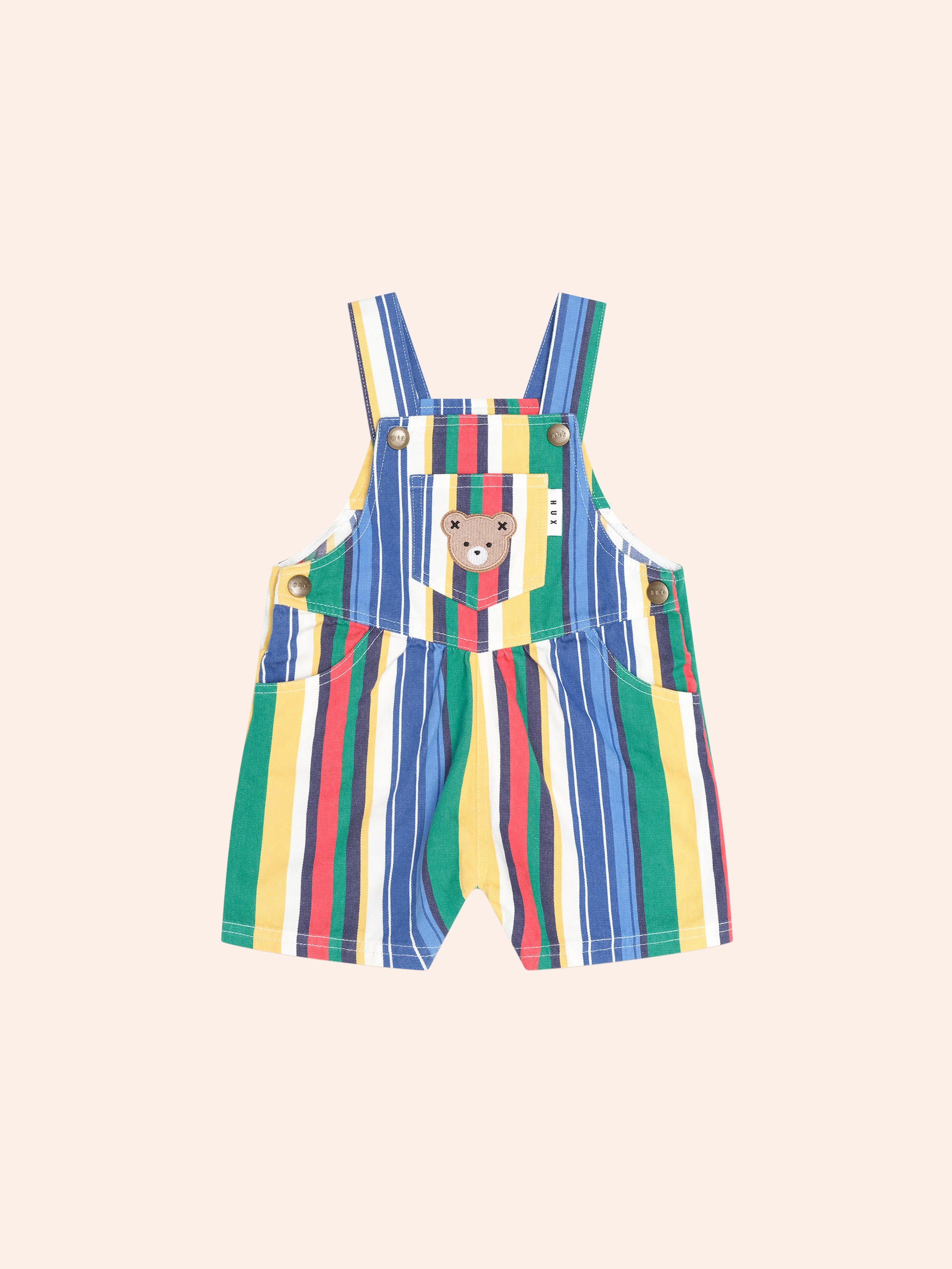 HUXBABY VARIEGATED STRIPE SHORTALL in MULTI
