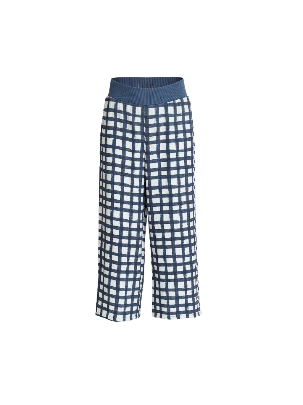 Clarity Monaco Grid Print Wide Leg Pant - Navy/White in Navy/White