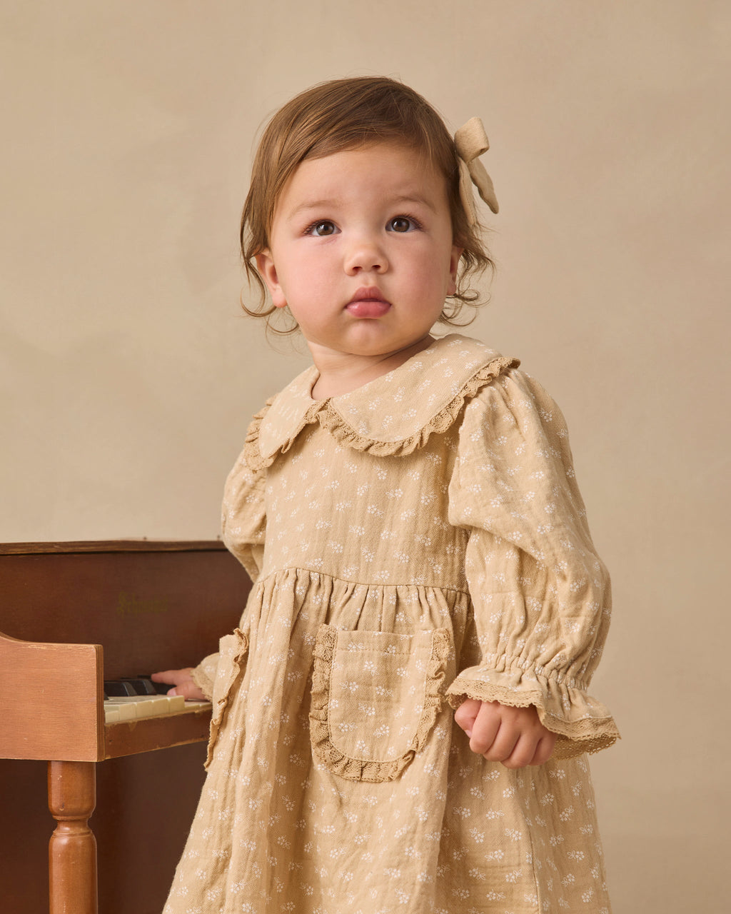 Quincy Mae Marisol Dress Butterscotch Floral in BUTTERSCOTCH