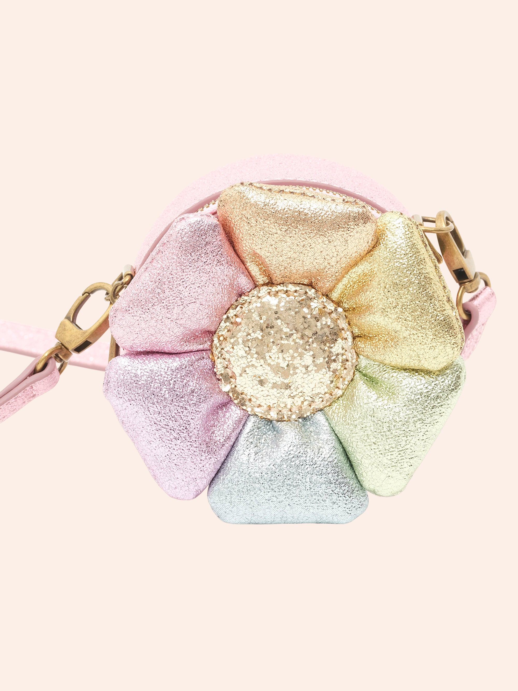 HUXBABY RAINBOW FLOWER BAG in MULTI METALLIC