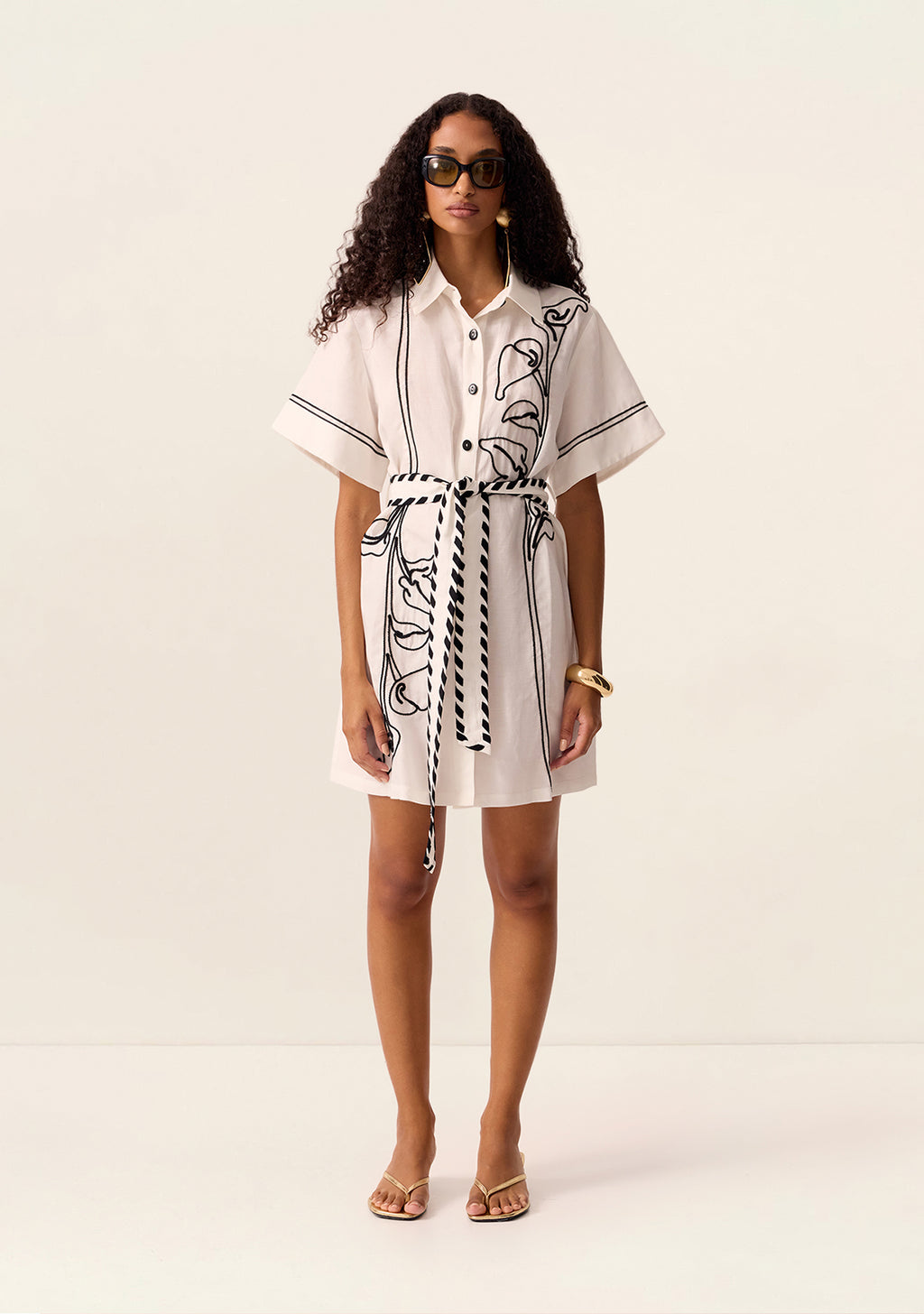 MOS The Label Lily Embroidery Mini Dress in Ivory