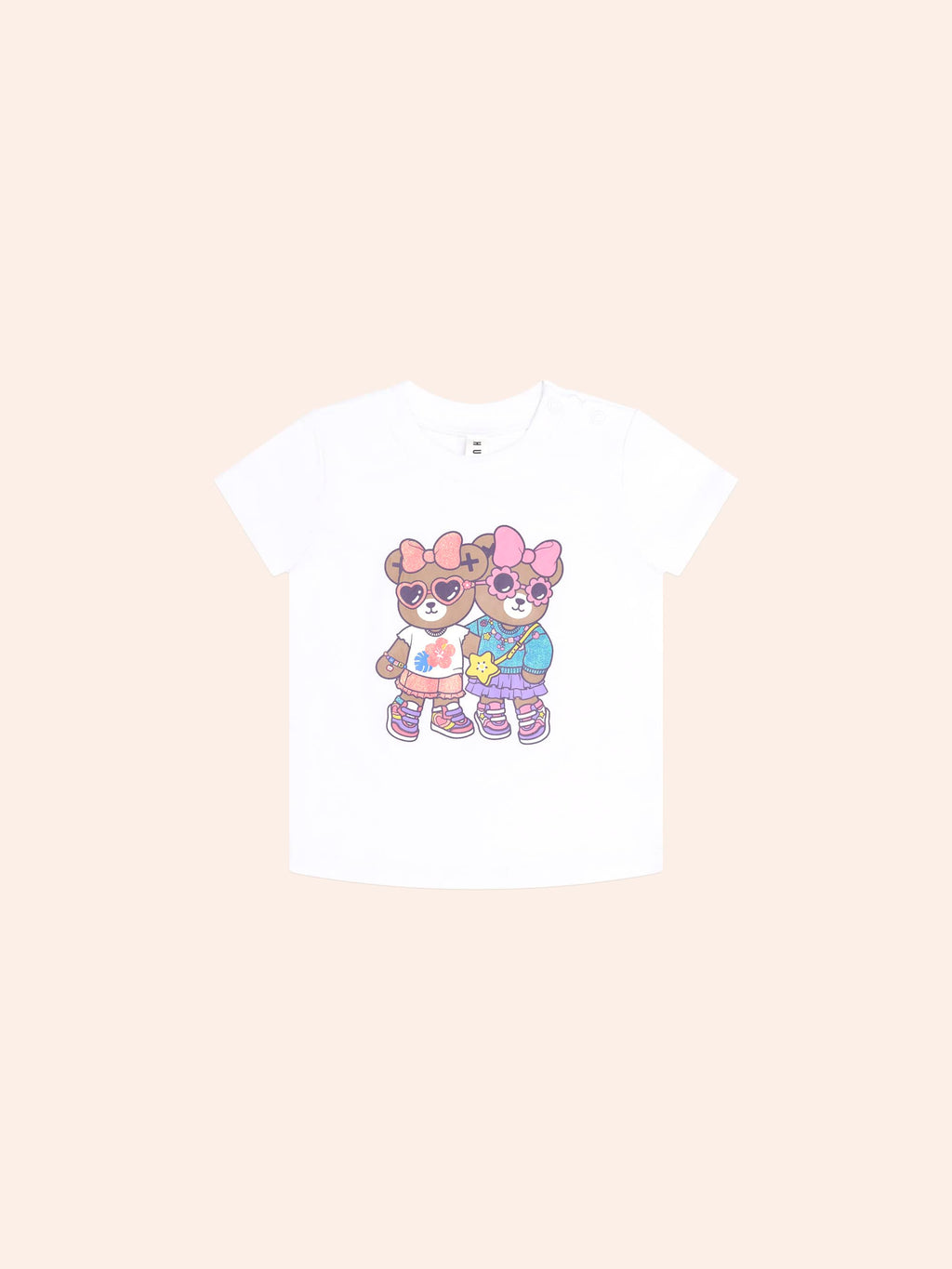 HUXBABY Tropical Friends Tee in WHITE