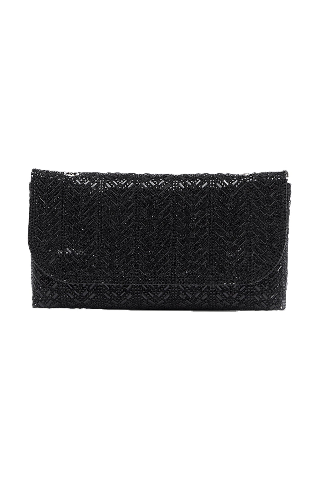 Carolina Mimi Sequinned Clutch Bag Black in Default Title