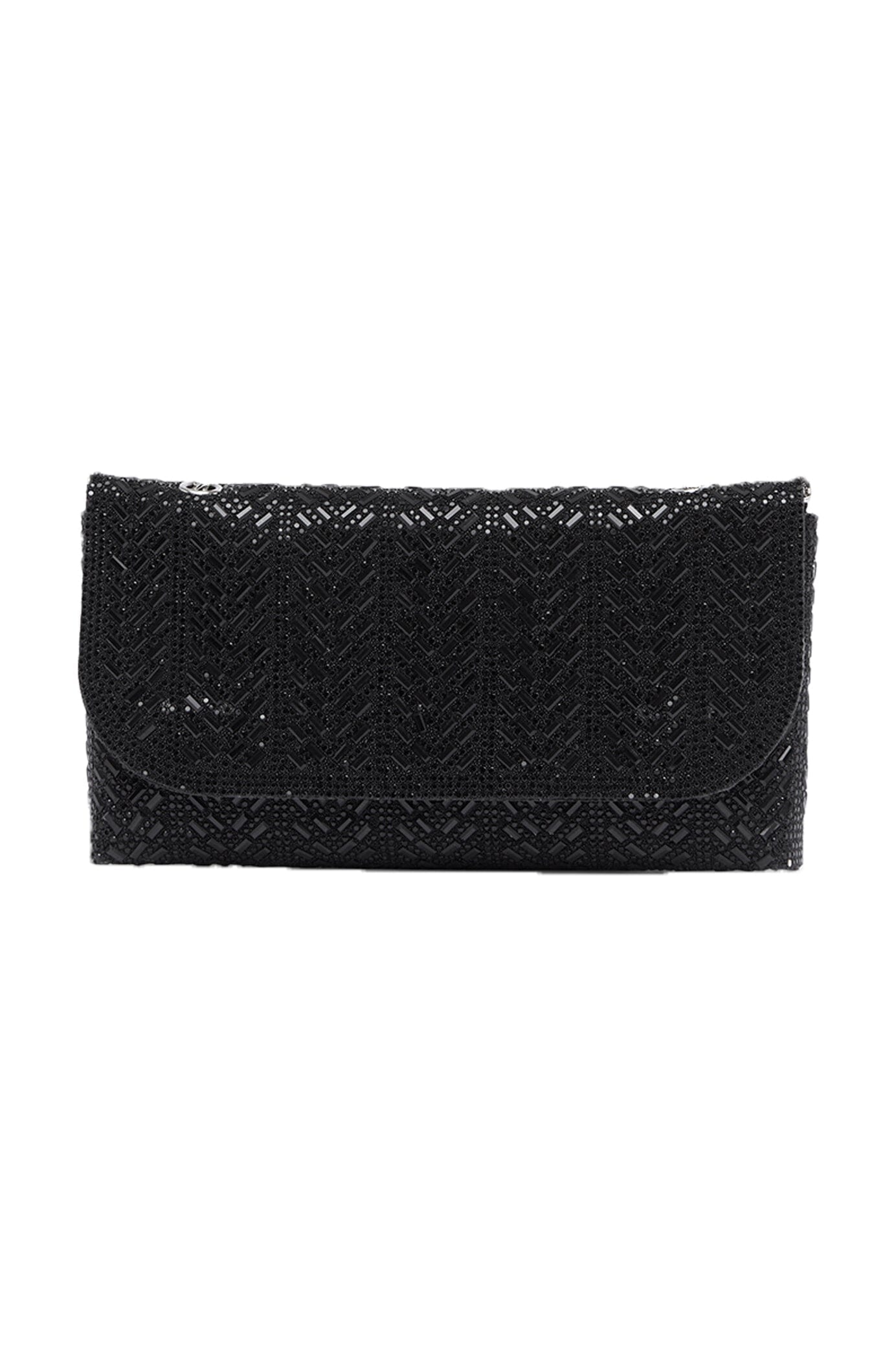 Carolina Mimi Sequinned Clutch Bag Black in Default Title