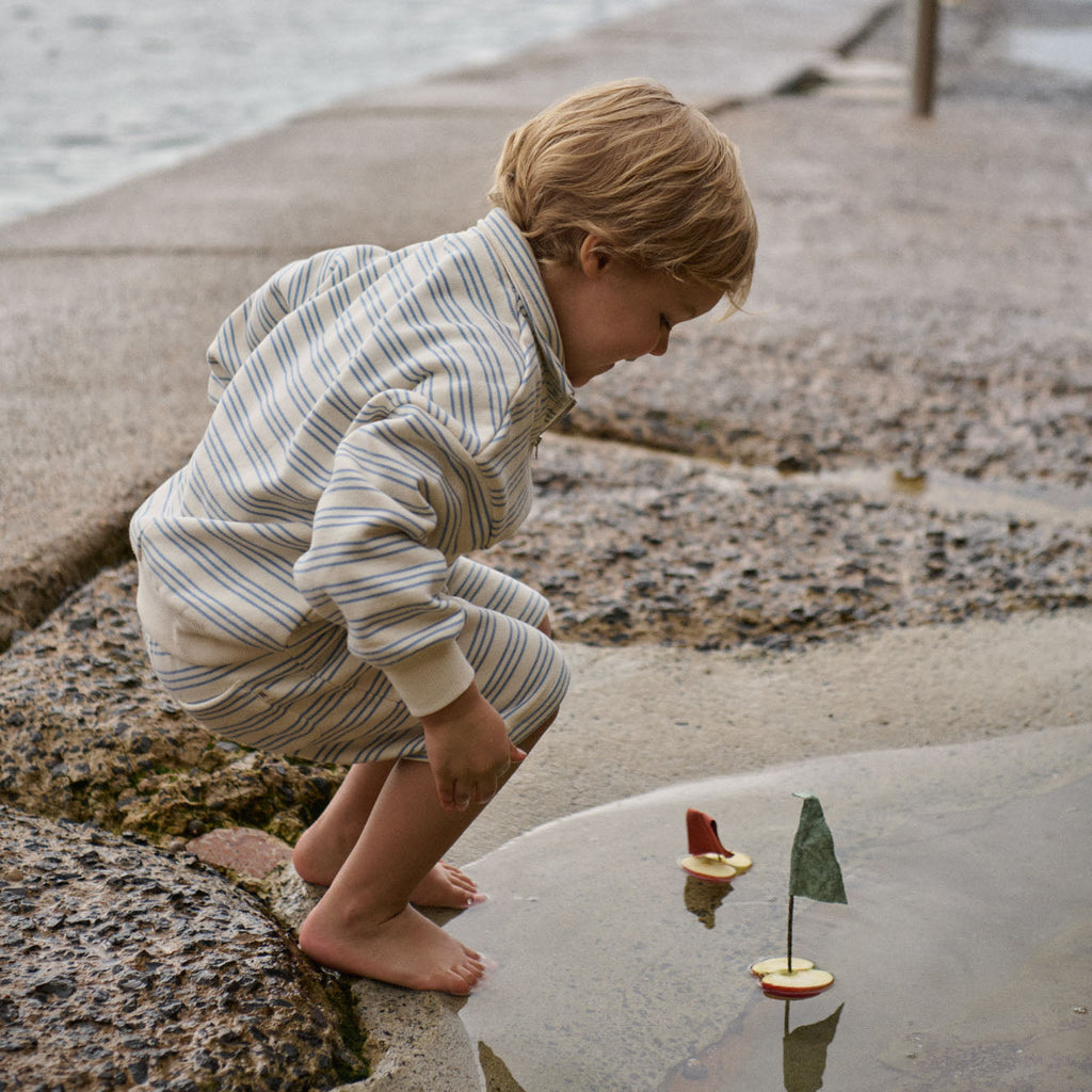 Nature Baby Jimmy Shorts Sweatshirt in Stripe Trio