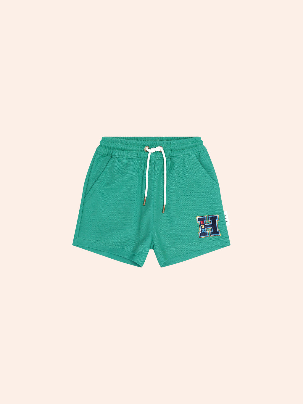 HUXBABY COLLEGIATE PIQUE SHORT in VINTAGE GREEN