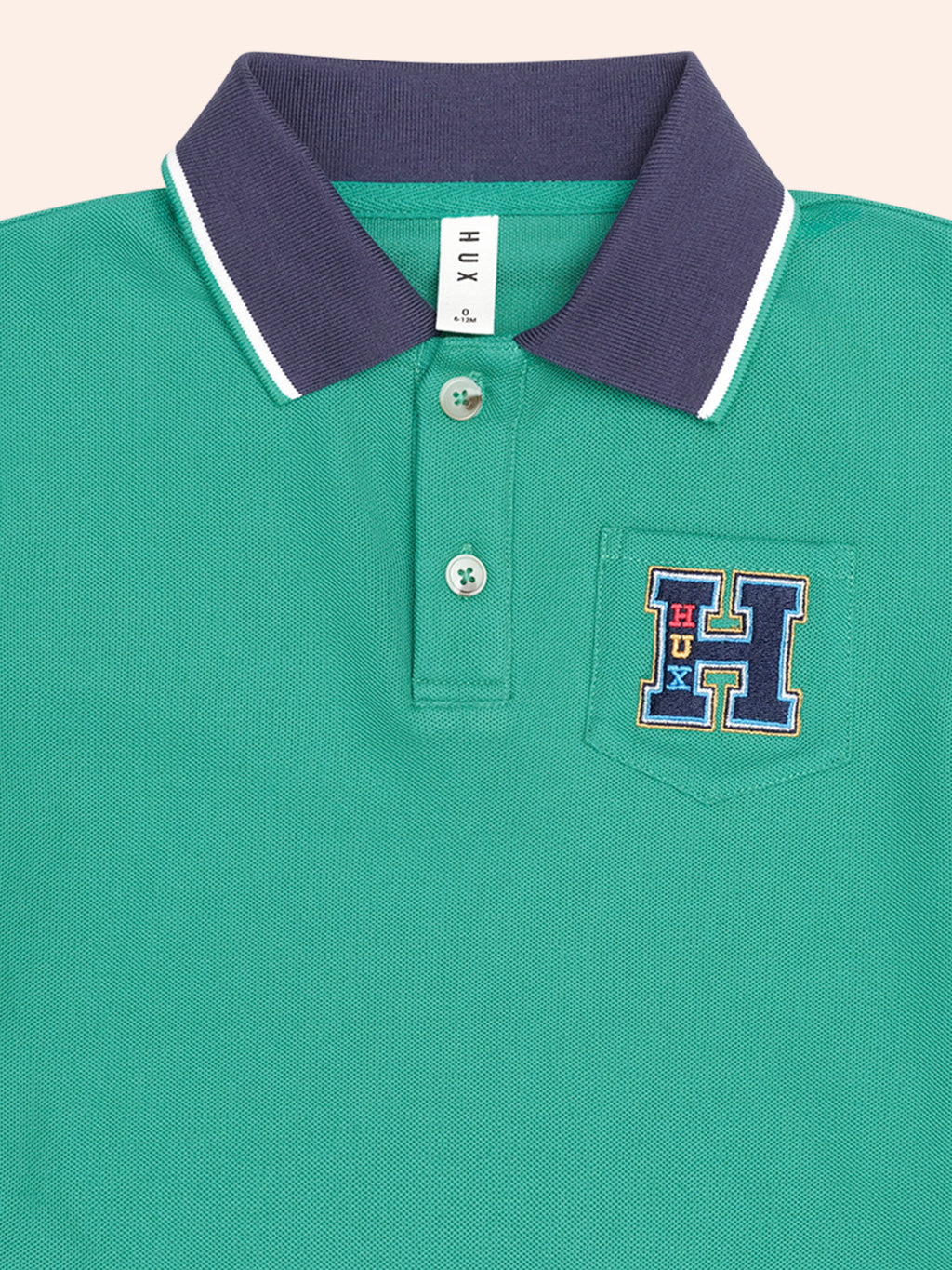 HUXBABY COLLEGIATE PIQUE POLO in VINTAGE GREEN