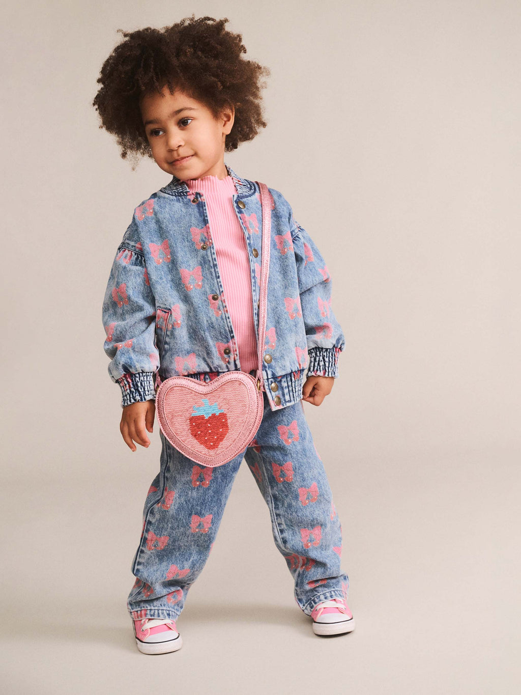 HUXBABY DREAMY DENIM CHERRY JACKET in MULTI DENIM