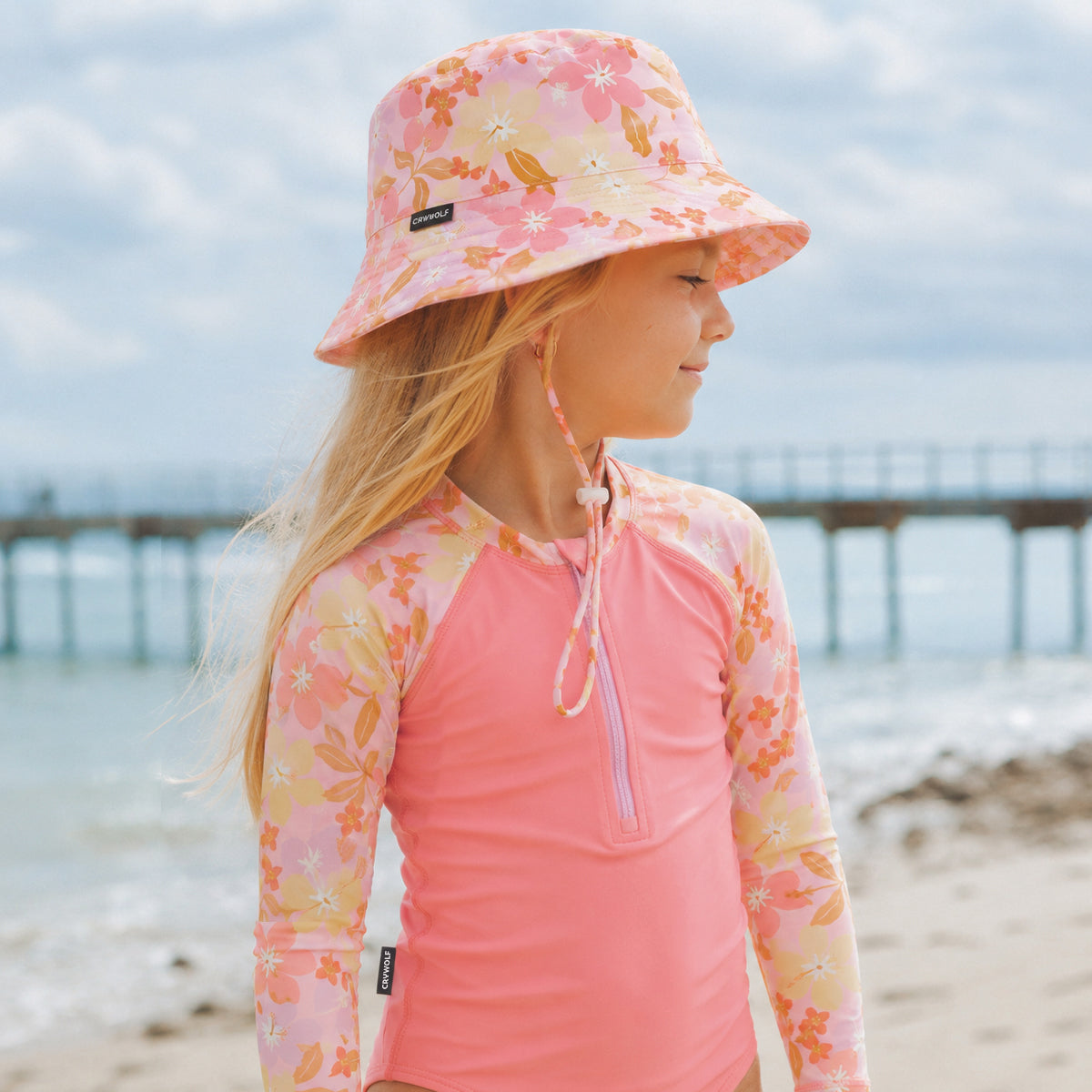 Crywolf SWIM BUCKET HAT Hibiscus Daze in Single