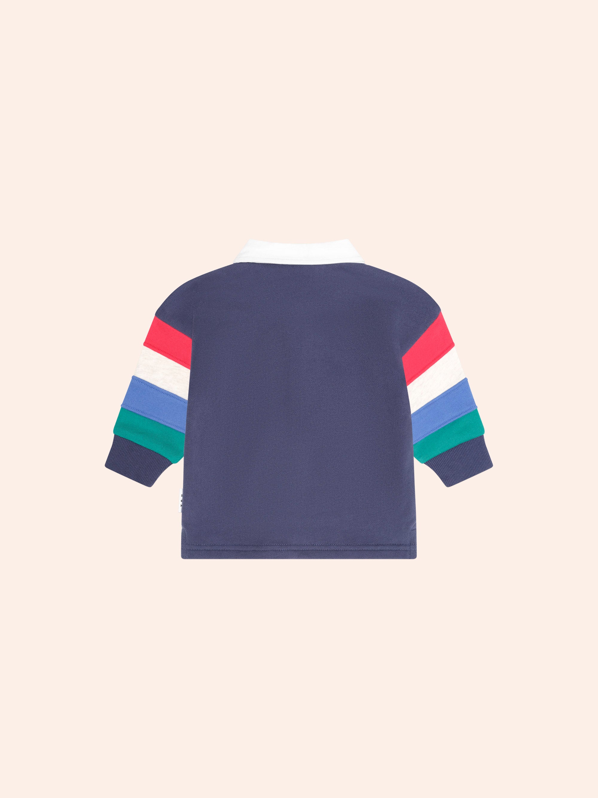 HUXBABY NAUTICAL HUX SPLICED FLEECE POLO in INK
