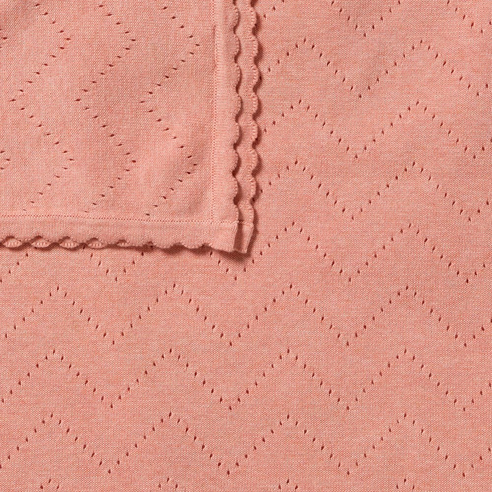 Wilson and Frenchy Petal Pink Organic Knitted Pointelle Blanket in Petal Pink