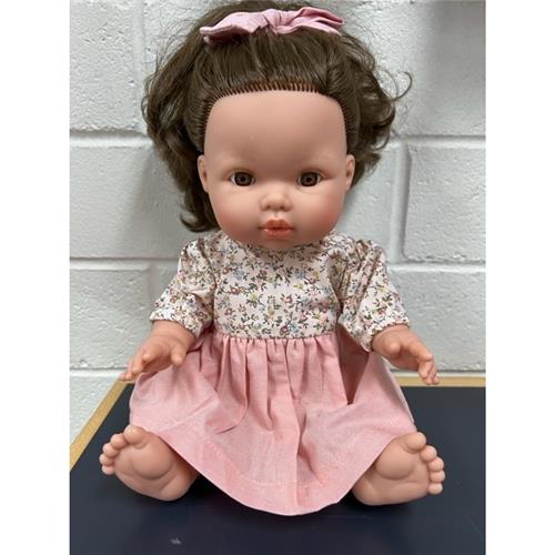 Dolls Clothes - Vintage Floral Dress - Peach