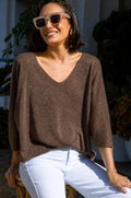 Carolina Dawn Knitted Top Chocolate in Default Title