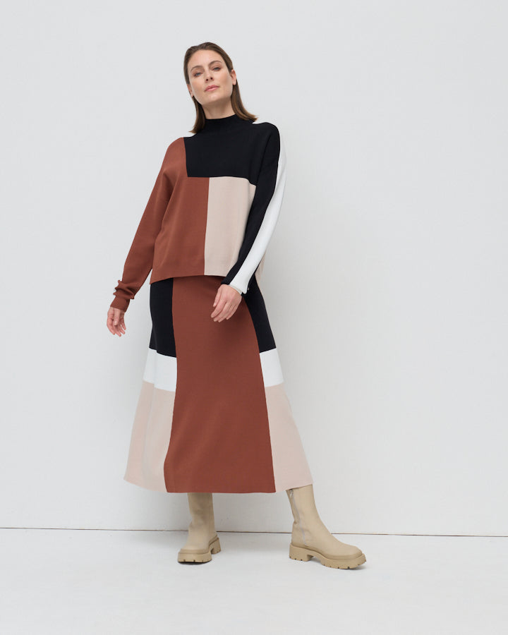 Yarra Trail Earth Tones Sweater in CHESTNUT